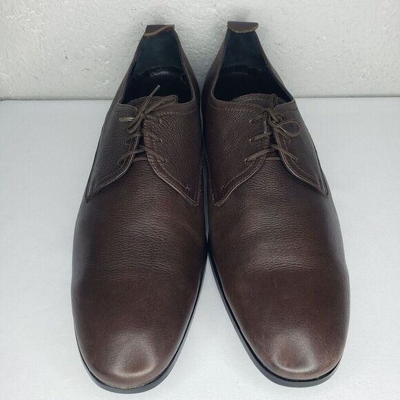 Maison Forte Men\'s Size 12 Brown Leather Lace Up Oxford Dress Shoes main image 7